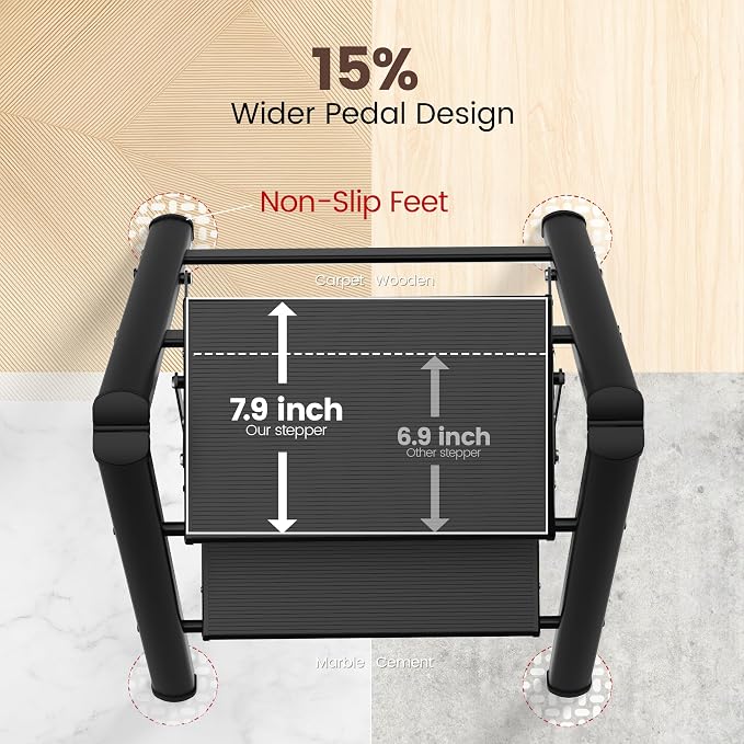 HBTower Step Ladder,Lightweight Aluminum Folding Step Stool with Anti-Slip Wide Pedal,330lbs Capacity Step Ladder for Household,Kitchen,Office - Black
