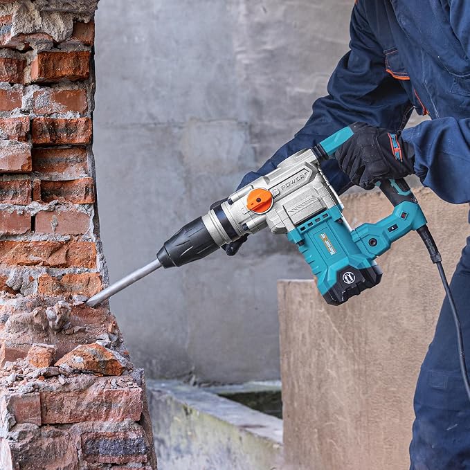Berserker 1-9/16" SDS-Max Heavy Duty Rotary Hammer Drill for Concrete 42M | 1600W 13 Amp 3 Functions 16 lb. Corded Electric Variable-Speed Safety Clutch Vibration Control Demolition Rotomartillo