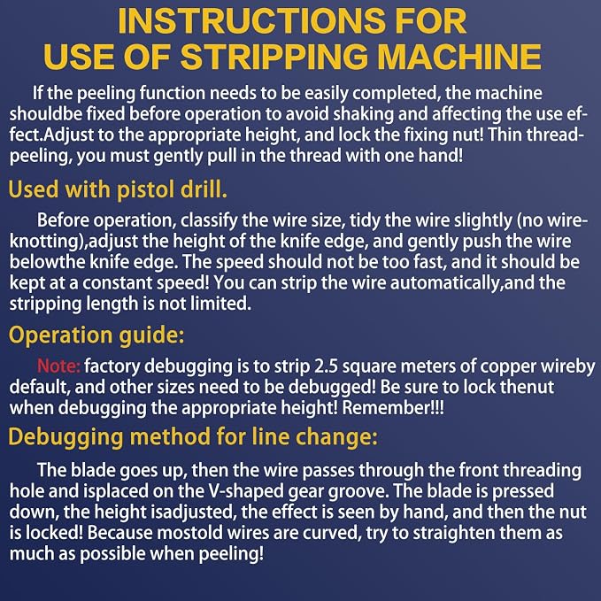 Manual Wire Stripping Machine Gauge Wire 0.06-1 inches,Scrapping Copper Wire Peeler Machine,Drill Powered Hand Crank Wire Stripper Tool for Scrap Copper Recycling