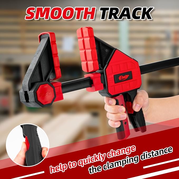 Bar Clamps for Woodworking, 2-Piece 12 Inch Clamps Set with 550 LBS Load Limit, One-Handed Clamp/Spreader, Heavy-Duty Quick-Change F Clamp, Ideal for Woodworking/Carpentry/Home Improvement/DIY