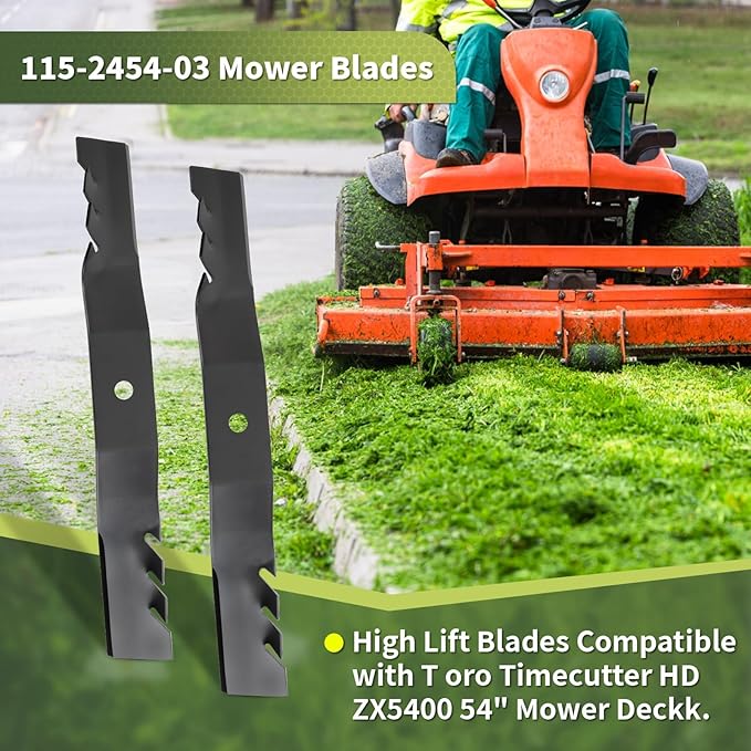 Keycci 115-2454-03 Lawn Mower Blades, Compatible with 54" T-oro 5400C, MX5400, ZX5400, 75312TA Lawn Mower, Replace 115-4999-03, 115-4999, 115-9650-03 6 Pack