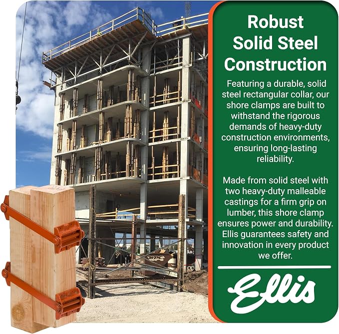 Ellis Shore Clamps - 6x6 Lumber Size, Adjustable Support System, Durable & Secure, Long-Lasting for Woodworking