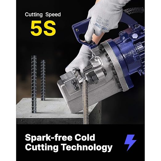 Happybuy Electric Hydraulic Rebar Cutter 1350W RC-22 110V - Portable, Cuts #7 4-22mm Rebar in 4.5 Seconds, with Stainless Steel Carry Case