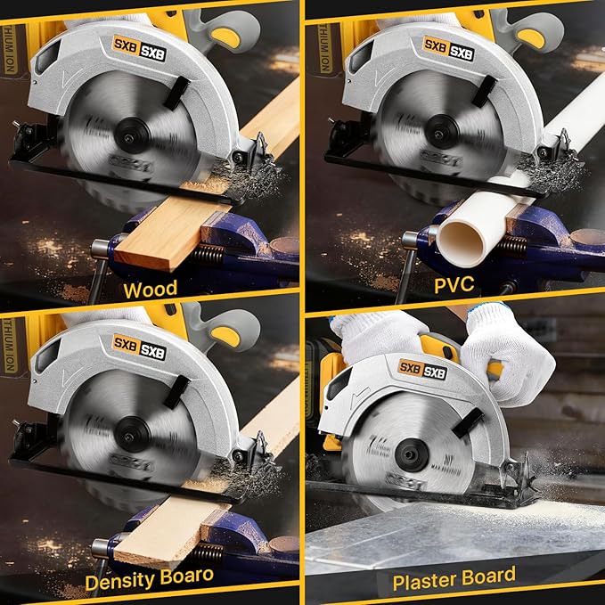 Circular Saw for De-Walt 20V Max Battery, 7-Inch Brushless Cordless Circular Saw, 8000 RPM, 0-45° Bevel, Power Tool for Wood PVC Cutting (Battery Not Included)