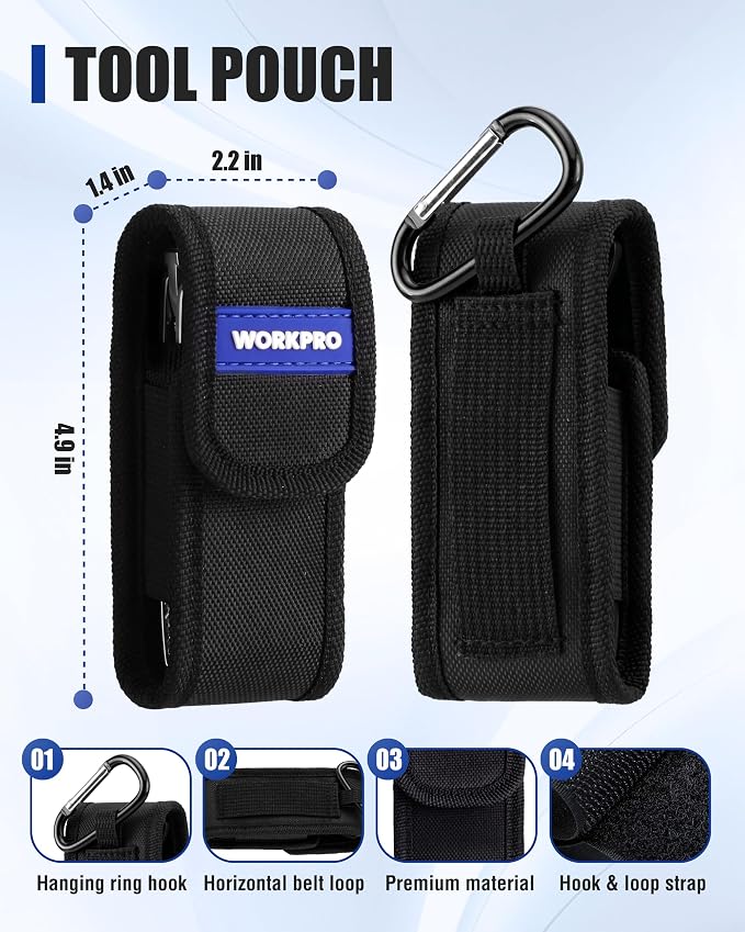WORKPRO 2-Piece Mini Pliers Set with Pouch, 4-Inch Water Pump Plier & 4.5-Inch Long Nose Slip Joint Plier, Heavy-Duty Alloy Steel Mini Adjustable Plier, EDC Pliers for Tight Spaces & Versatile Use
