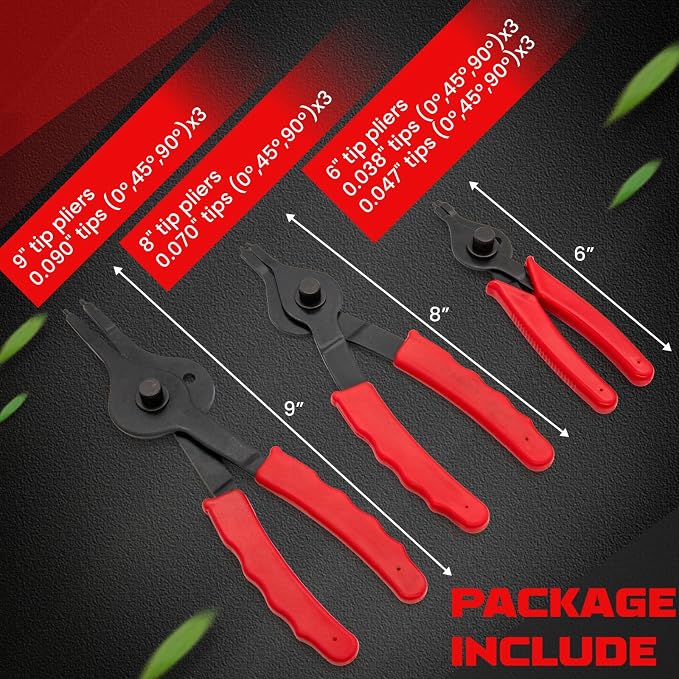 Snap Ring Pliers Set .038in - .09in