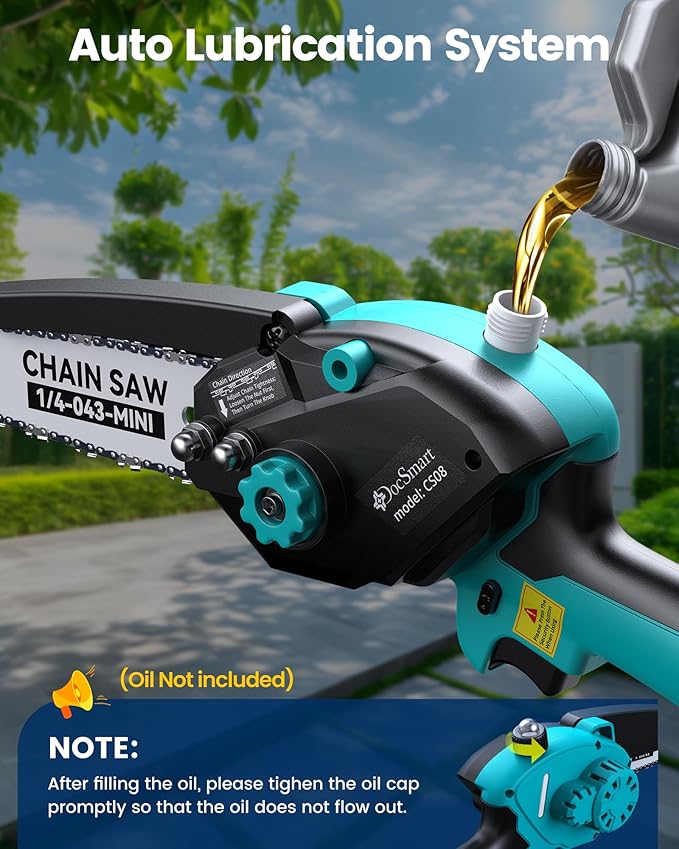 Pole Saws for Tree Trimming, 6" Brushless Mini Chainsaw Cordless with Extension Pole 2 Batteries, Electric Hand Held Chain Saw & Pole Pruner for Trimming Tree Limbs, Gardening Gifts for Mother's Day