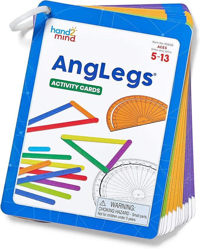 hand2mind AngLegs Small Group Set with 8 Protractors, Geometry Manipulatives, Geometric Shapes for Classroom, Montessori Math Materials, Math Teaching Tools, 4th Grade Math Manipulatives for Kids
