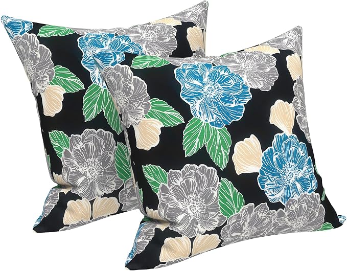 LVTXIII Outdoor Pillows 20x20 Inch, 2 Pack Large Decorative Square Throw Pillows with Inserts for Couch, Bed, Floor Seating, Patio Furniture, Sketch Peony