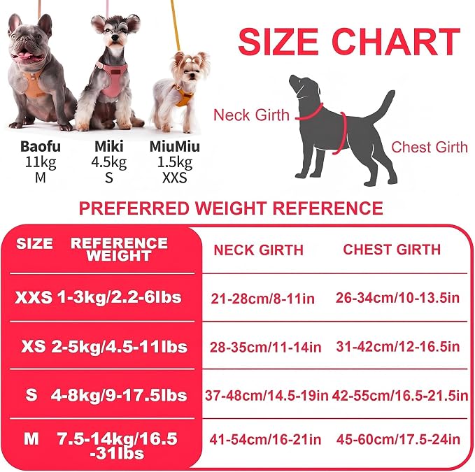 Puppytie XXS Puppy Harness and Leash Set, Red Camellia, XXS (2.2–6 lbs) | Puppy Harness for Small Dogs, Teacup and Yorkie Harness, Soft Lightweight and Adjustable, XXS Dog Harness for Daily Walks