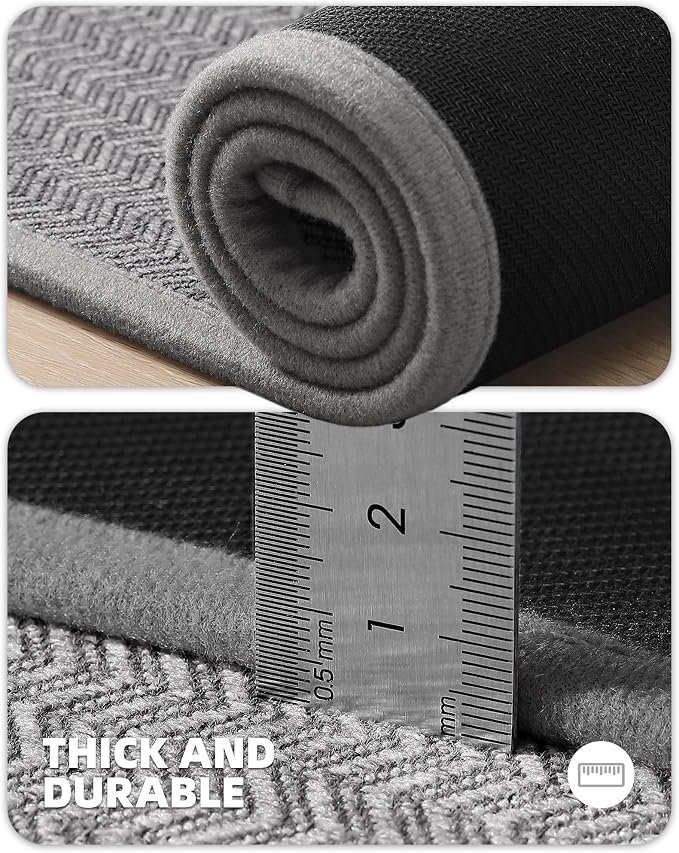Color&Geometry Kitchen Rugs Kitchen Mats for Floor, 17"X59" Light Grey Kitchen Rugs Non Slip Washable with Rubber Backing, Quick Dry, Low Pile, Easy Clean Kitchen Runner Rug Kitchen Sink Mat