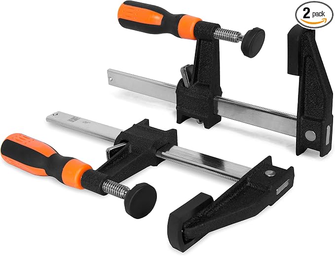 WEN 10206F2 Quick-Adjust 6-Inch Steel Bar Clamps with 2.5-Inch Throat and Micro-Adjustment Handle, Two Pack