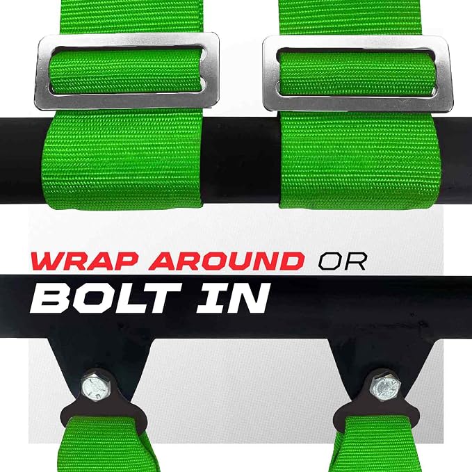 1pc Green 5 Point Harness for Bucket Seat, Latch Release, 9 Color Options, Racing Harness 5 point, Race Car, UTV, RZR [6001A1]