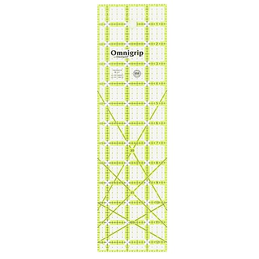 Omnigrip 3-1/2" x 12-1/2" Non-Slip Rectangle Quilting Ruler by Omnigrid