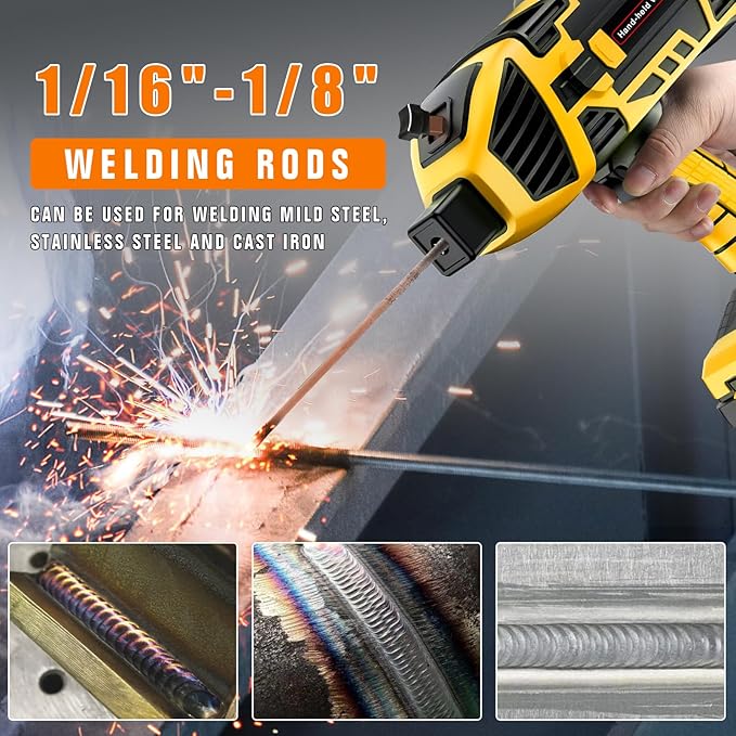 Handheld Welding Machine 110V 120A Portable Electric Welder Machine ARC Welder Gun with IGBT Inverter 5 Variable Current Adjustment for 3/32"-1/8" Welding Rod Tool