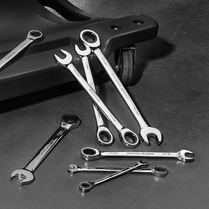 DURATECH 12mm Ratcheting Combination Wrench, Metric | 72-Tooth, 12-Point, CR-V Constructed, Mirror Polish