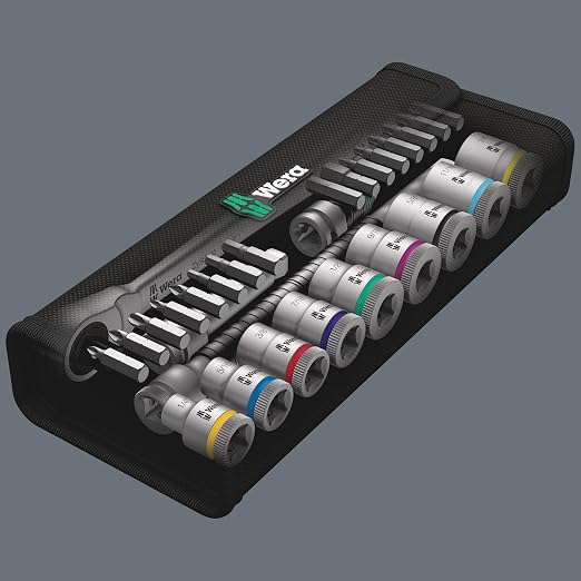 WERA 05004051001 8100 SB 11 Zyklop Imperial Metal Ratchet Set, 29 Piece, 3/8" Drive