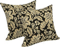 LVTXIII Outdoor Pillows 20x20 Inch, 2 Pack Large Decorative Square Throw Pillows with Inserts for Couch, Bed, Floor Seating, Patio Furniture, Jacobean Black
