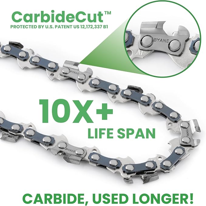 BYANE 20-Inch Carbide Chainsaw Chain .325" Pitch .050" Gauge 78 Drive Links | Fits Milwaukee M18 FUEL (2827-22), Echo CS-490, and Craftsman S205