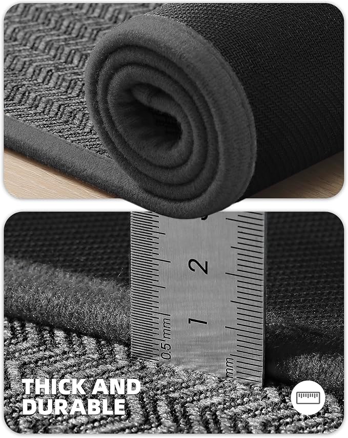 Color&Geometry Kitchen Rugs Kitchen Mats for Floor, 17"X59" Dark Grey Kitchen Rugs Non Slip Washable with Rubber Backing, Quick Dry, Low Pile, Easy Clean Kitchen Runner Rug Kitchen Sink Mat