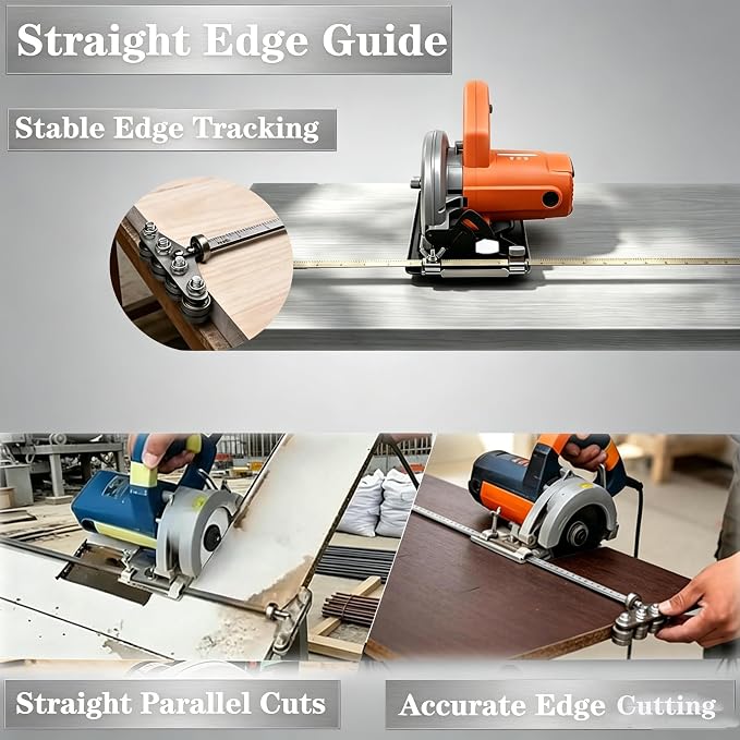Circular Saw Guide Rail, 31.5in Positioning Calipers for Circular Saw, Stainless Steel Rip Cut Circular Saw Guide, Adjustable Guide Rail for Woodworking Positioning Cutting