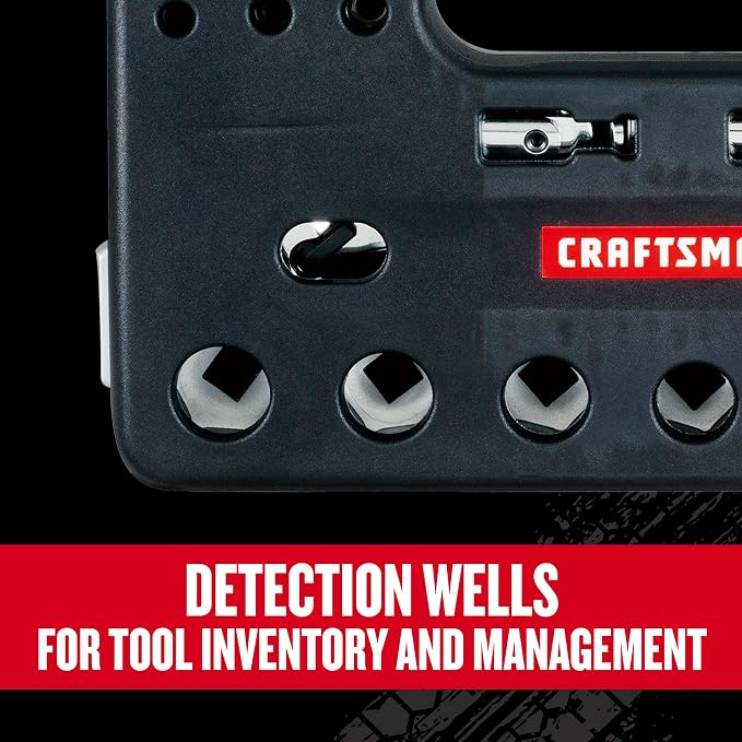 CRAFTSMAN V-SERIES Socket Set, Shallow SAE, 3/8 Inch Drive, 18 Piece (CMMT45752V) | CMMT45752V