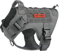 OneTigris Tactical Dog Harness Vest No-Pull Service Dog Vest for Small Dogs | 1000D Pullable Nylon, with Control Handle and Hook & Loop Panels, Easy On & Off, Adjustable for Walking Training Gray S