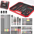 Geinxurn 44Pcs Tools Set Packaged Impact Screwdriver Bits,Ratchet Wrench, Socket Driver, Sockets, Step Drill, 1/4”Socket Adapter and Impact Bit Holder with Tool Box Storage for Home Repairs, DIY