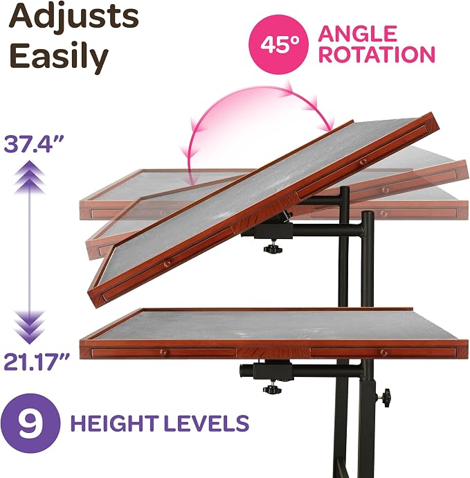 JoyBerri Puzzle Station – 1500 Piece Jigsaw Puzzle Table with Drawers & Adjustable Legs, Portable & Height Adjustable for All Ages, Includes Station Cover & Bonus 1000 Piece Puzzle