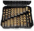 230 Pcs Drill Bit Set, 135°Tip High Speed Steel, Titanium Coated Drill Bit Set, Titanium Twist Drill Bit Set for Wood, Aluminum Alloy, Metal, Plastic with Storage Case, 3/64"-1/2"