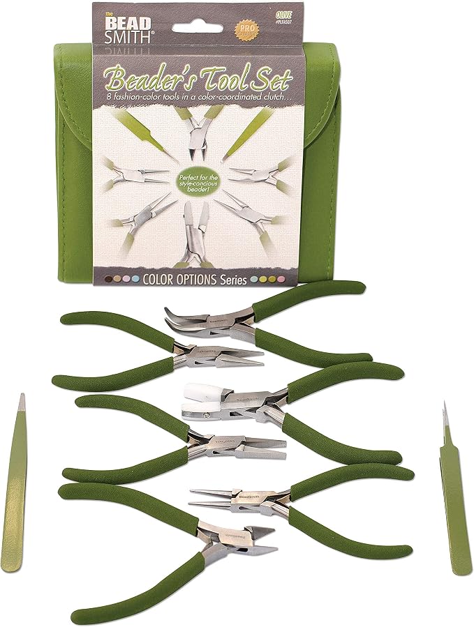 The Beadsmith Fashion Color Pliers, Jewelry Making Supply Set of 8