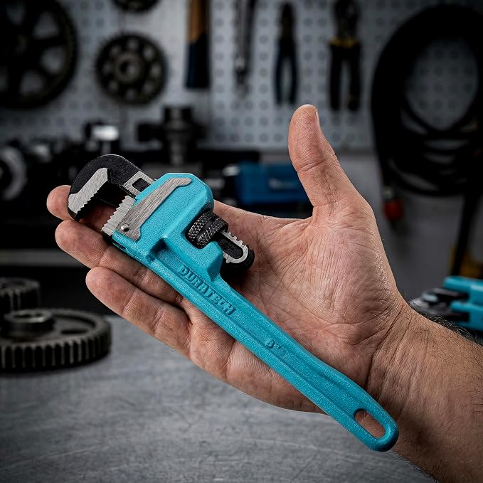 DURATECH 8-Inch Heavy Duty Pipe Wrench, Adjustable Plumbing Wrench