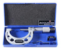 Accusize Industrial Tools Outside Micrometer, 25-50mm, EG00-0050 | 25-50mm, Ultra-Precision, Carbide Tipped, M-Type, Resolution 0.01mm, Ratchet Friction Thimble, Solid Storage Case