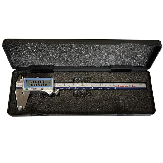 iGAGING Fastener Cal Digital Caliper 0-8"/200 mm - IP54 Electronic Caliper - Quick & Accurate Inch/Metric/Inch Fractional/Fastener Size Reading - Includes Case, Manual, & Battery