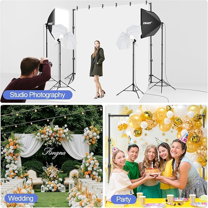 EMART Green Screen Backdrop Kit 8.5x10FT with 3Pcs 10x12FT Backdrop