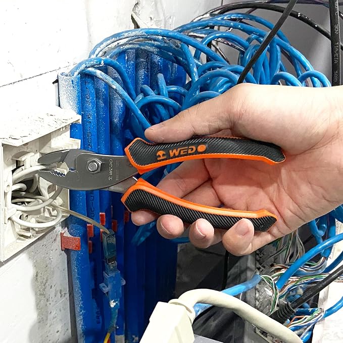 WEDO Slip Joint Pliers,Stainless Steel Combination Pliers,Wire Cutter with Anti-slippery Handle,Corrosion Resistant,Rust Proof,Surface without Chrome,Length 6"(150mm)