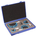 4 Pcs Outside Micrometer Set, Professional Precision Machinist Tool Kit, 0-1"/1-2"/2-3"/3-4" Measuring Range, 0.0001" Graduation, Professional Accuracy for Metalworking & Engineering