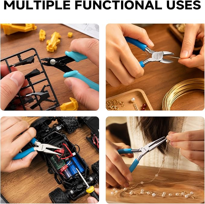 DESHIL 10 Pcs Jewelry Pliers Set for Jewelry Making, Wire Wrapping, Beading