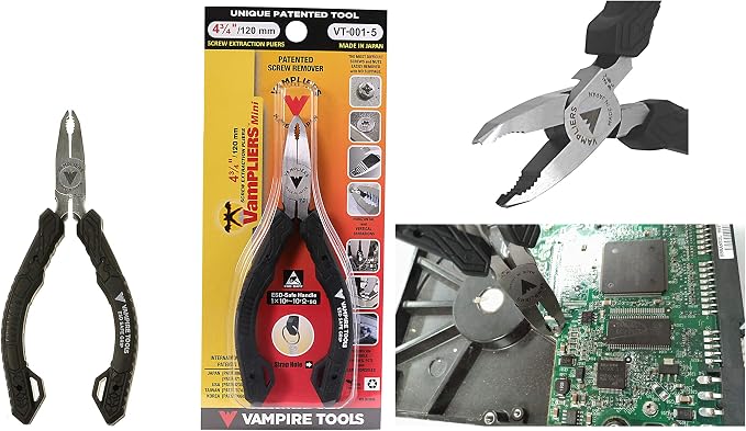 VAMPLIERS 4-PC 5" Precision Mini Pliers Set, ESD Safe, Made in Japan
