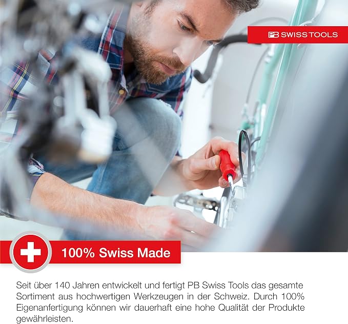 PB Swiss Tools Stubby Screwdriver PB 8453 | 100% Swiss Made | Small Screwdriver with Bits in the Handle, Size Slot 3, PH1/PH2, T15/T20/T25 and Magnetic Tip for General Screwdriving Work