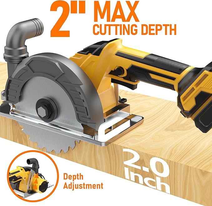 6 In Brushless Circular Saw Compatible with Dewalt 20V Battery(NO Battery) | Cordless Circular Saw with Tool Bag,Guide Ruler,6" Blade,2" Cutting Depth,0-45°Bevel for Wood,PVC and Plastics