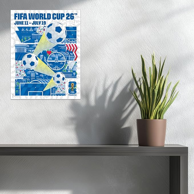 FIFA World Cup 2026 City Puzzle Philadelphia Poster - Wooden Puzzle for Adult, 200 Pieces Unique Shape Puzzle, 5MM Thick, Creative Collectible Gift for Fans, Officially Licensed Product, 9.3x11.8''
