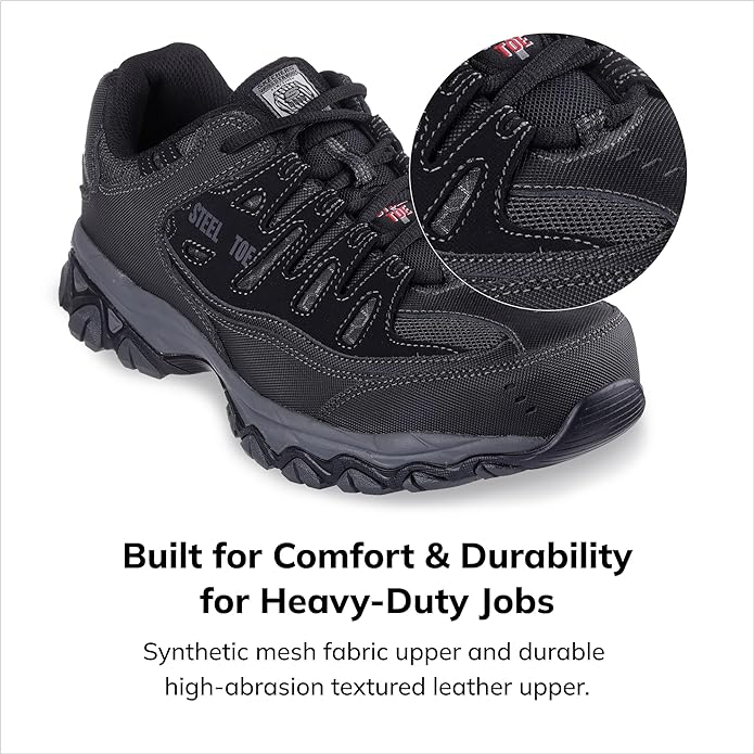 Skechers Men's Cankton Steel Toe Construction Shoe - Electrical Hazard Rated, Memory Foam