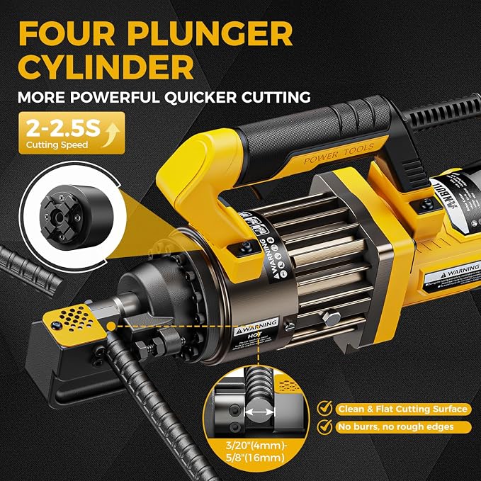 Anbull 1000W Electric Hydraulic Rebar Cutter, Cutting up to 5/8 Inch 4-16mm #5 Rebar, with Replaceable Jaw Blades, Cutting Speed 2-2.5S (EC-16)