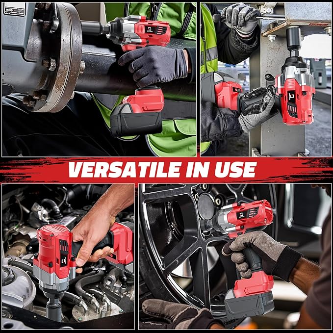Cerycose Cordless Impact Wrench 1/2 inch Compatible with Milwaukee 18v Battery Brushless High Torque Impact Driver Gun with 1000 Ft-lbs Torque, LED Work Light, Ergonomic Design Heavy-Duty