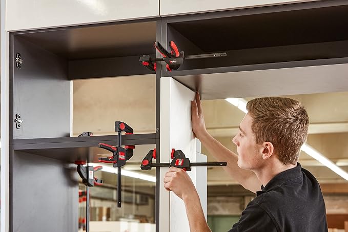 BESSEY EHK SERIES - 100 lb Clamping Force - 06 in - EHKM06 Trigger Clamp Set - 2.375 in. Throat Depth - Wood Clamps, Tools, & Equipment for Woodworking, Carpentry, Home Improvement, DIY