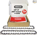 Oregon 2-Pack Chainsaw Chain 3/8" LP Pitch, .050" (1.3 mm) Gauge for 14" (35cm) Bar, 52 Drive Links – Low-kickback Replacement Saw Chain, Fits Earthwise, Echo, Greenworks, Homelite, Ryobi and more