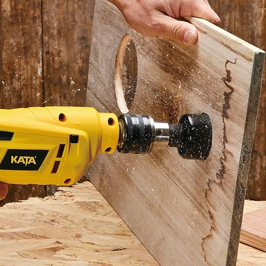 KATA 12PCS Hole Saw Kit 3/4"-2-1/2" (19-64mm) Hole Saw Set with Mandrels Hex Key, Ideal for Soft Wood, PVC Board, Plywood, Drywall Drilling