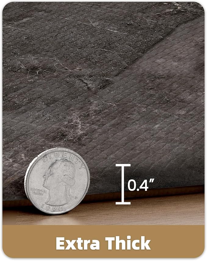 Color&Geometry Marble Kitchen Mats for Floor 24x87, Non Slip Wide & Large Kitchen Runner Rug, Easy Clean, Oil & Water Resistant, Anti Fatigue Foam Standing Mat for Sink, Laundry, Office, Black