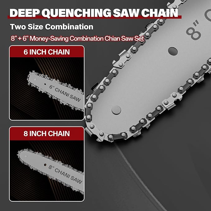 Mini Chainsaw for Milwaukee M18 Battery, 8-Inch and 6-Inch 2-IN-1 Cordless Electric Chain saw with 800W Brushless Motor and Auto-Oiler, Garden Tool for Woodworkers, Campers(Tools only)